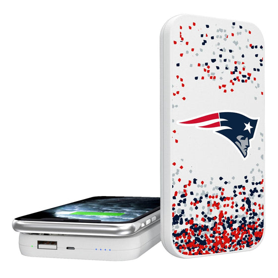 New England Patriots Confetti 5000mAh Portable Wireless Charger-0
