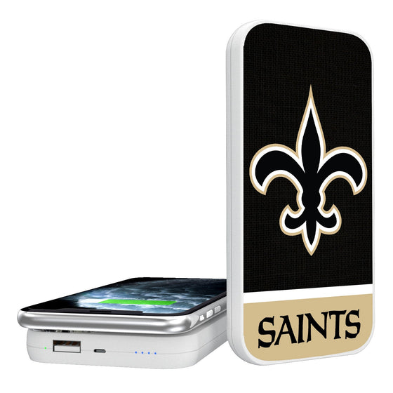New Orleans Saints Solid Wordmark 5000mAh Portable Wireless Charger - 757 Sports Collectibles