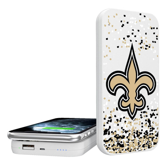 New Orleans Saints Confetti 5000mAh Portable Wireless Charger-0