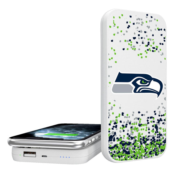 Seattle Seahawks Confetti 5000mAh Portable Wireless Charger-0