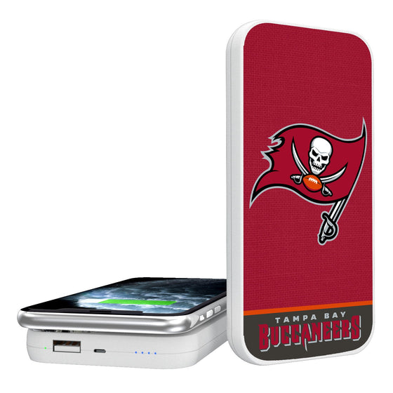 Tampa Bay Buccaneers Solid Wordmark 5000mAh Portable Wireless Charger - 757 Sports Collectibles