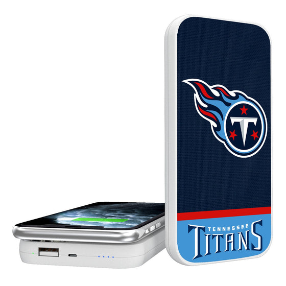 Tennessee Titans Solid Wordmark 5000mAh Portable Wireless Charger - 757 Sports Collectibles