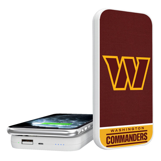 Washington Commanders Solid Wordmark 5000mAh Portable Wireless Charger - 757 Sports Collectibles