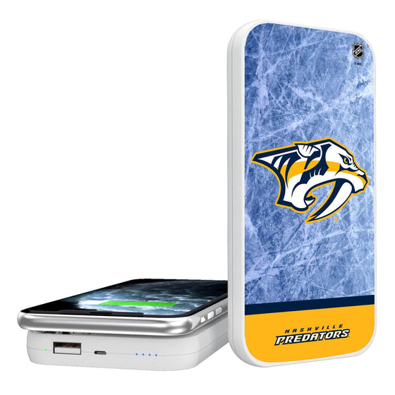 Nashville Predators Ice Wordmark 5000mAh Portable Wireless Charger-0