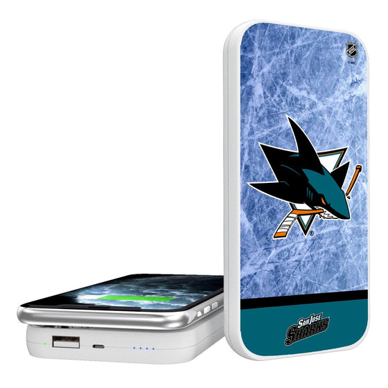 San Jose Sharks Ice Wordmark 5000mAh Portable Wireless Charger-0