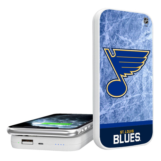 St. Louis Blues Ice Wordmark 5000mAh Portable Wireless Charger-0