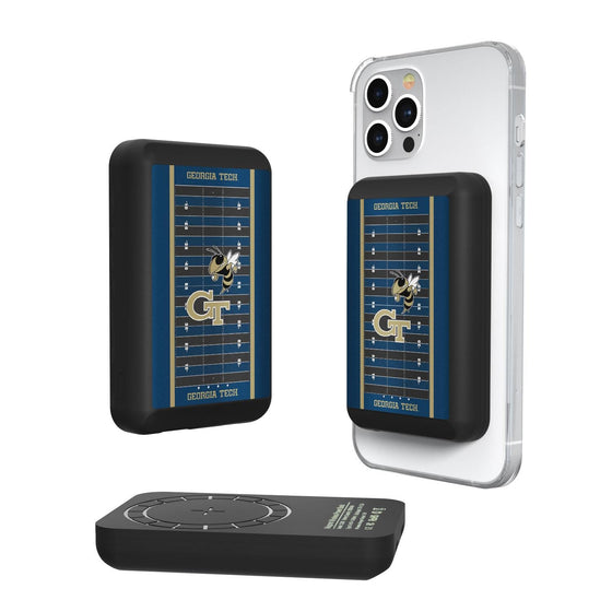 Georgia Tech Yellow Jackets Football Field Wireless Mag Power Bank-0