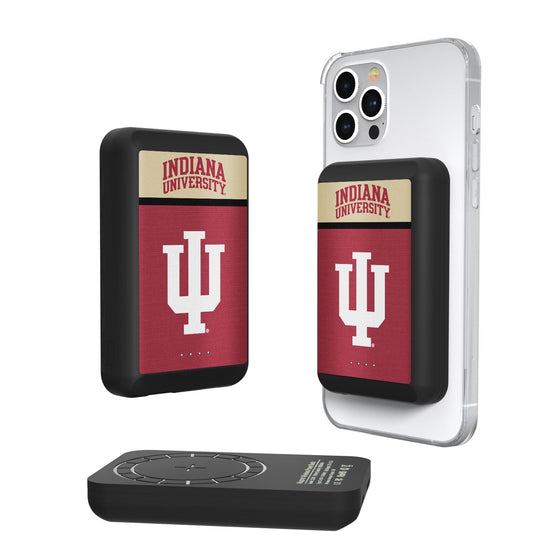 Indiana Hoosiers Solid Wordmark Wireless Mag Power Bank-0