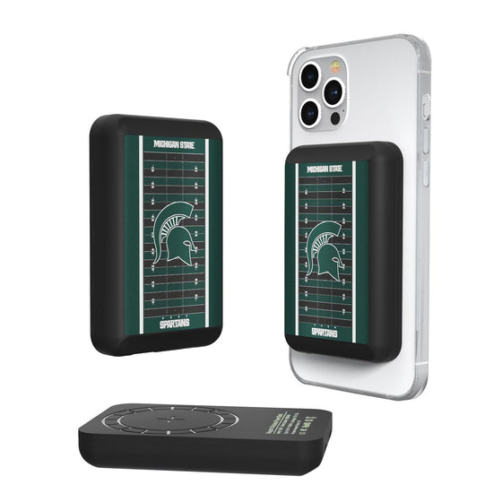 Michigan State Spartans Football Field Wireless Mag Power Bank-0