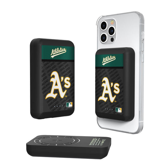Oakland Athletics Endzone Plus 5000mAh Magnetic Wireless Charger - 757 Sports Collectibles