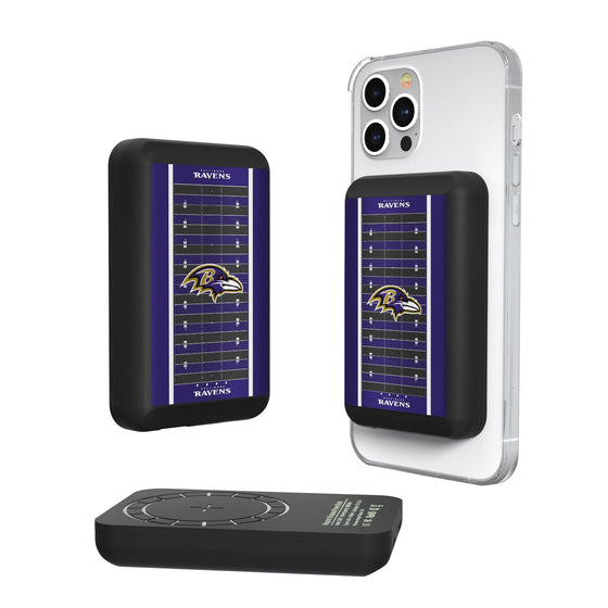 Baltimore Ravens Football Field 5000mAh Magnetic Wireless Charger - 757 Sports Collectibles