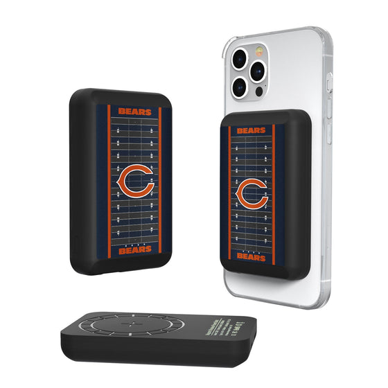 Chicago Bears Football Field 5000mAh Magnetic Wireless Charger - 757 Sports Collectibles