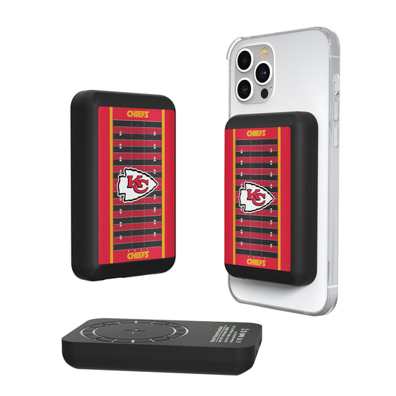 Kansas City Chiefs Football Field 5000mAh Magnetic Wireless Charger - 757 Sports Collectibles