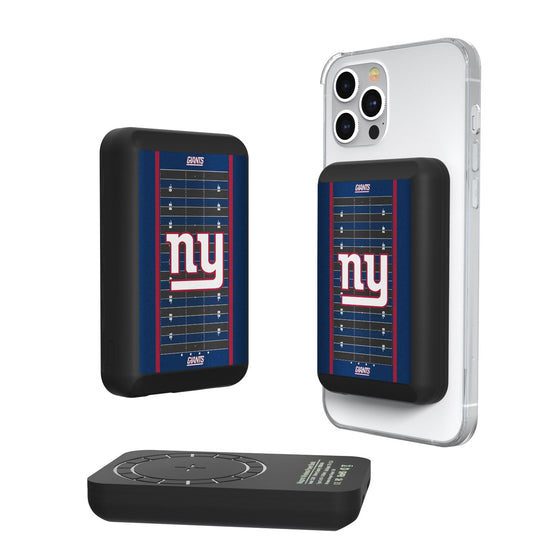 New York Giants Football Field 5000mAh Magnetic Wireless Charger - 757 Sports Collectibles