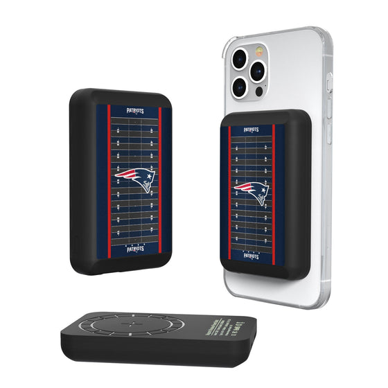 New England Patriots Football Field 5000mAh Magnetic Wireless Charger - 757 Sports Collectibles