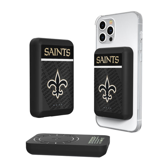 New Orleans Saints Endzone Plus 5000mAh Magnetic Wireless Charger - 757 Sports Collectibles