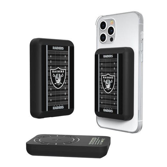 Las Vegas Raiders Football Field 5000mAh Magnetic Wireless Charger - 757 Sports Collectibles