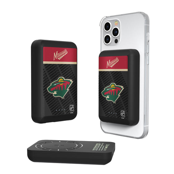 Minnesota Wild Endzone Plus 5000mAh Magnetic Wireless Charger-0