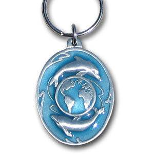 Key Ring - Dolphins and Earth (SSKG) - 757 Sports Collectibles