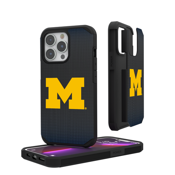 Michigan Wolverines Linen Rugged Phone Case-0