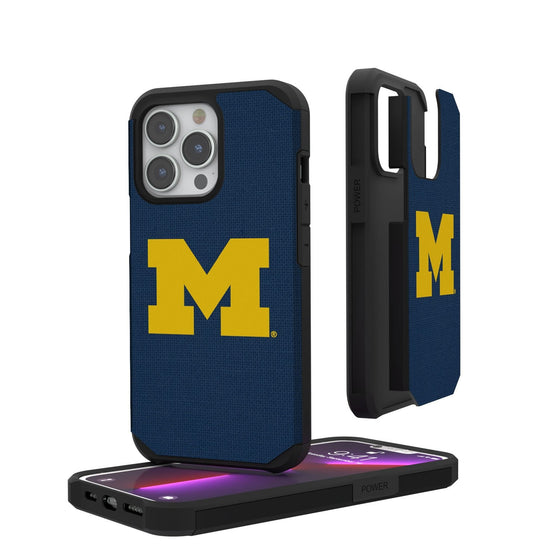 Michigan Wolverines Solid Rugged Case-0
