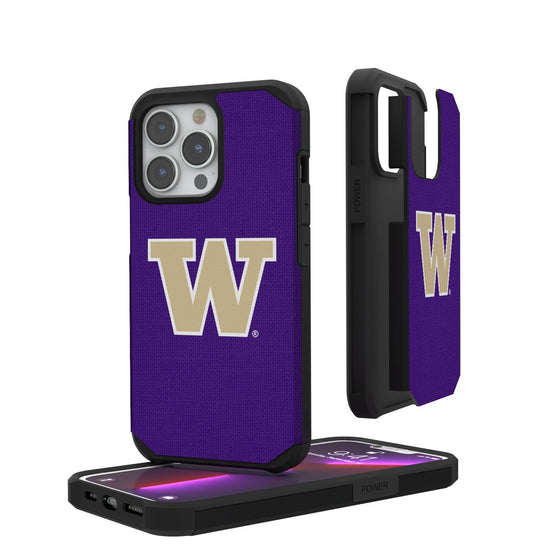 Washington Huskies Solid Rugged Case-0