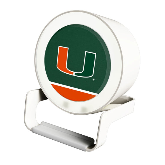 Miami Hurricanes Solid Wordmark Night Light Charger and Bluetooth Speaker-0