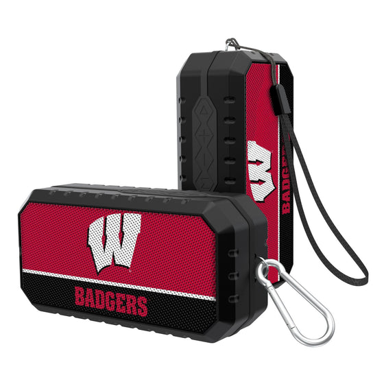 Wisconsin Badgers Solid Wordmark Bluetooth Speaker-0