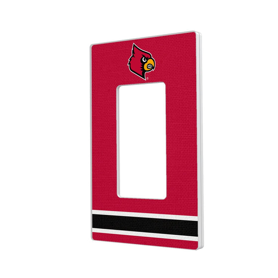 Louisville Cardinals Stripe Hidden-Screw Light Switch Plate-1