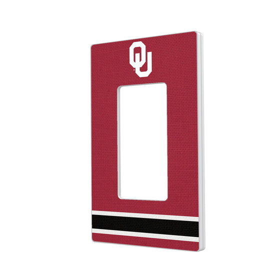 Oklahoma Sooners Stripe Hidden-Screw Light Switch Plate-1