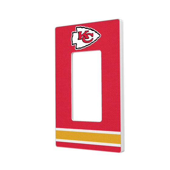 Kansas City Chiefs Stripe Hidden-Screw Light Switch Plate - 757 Sports Collectibles