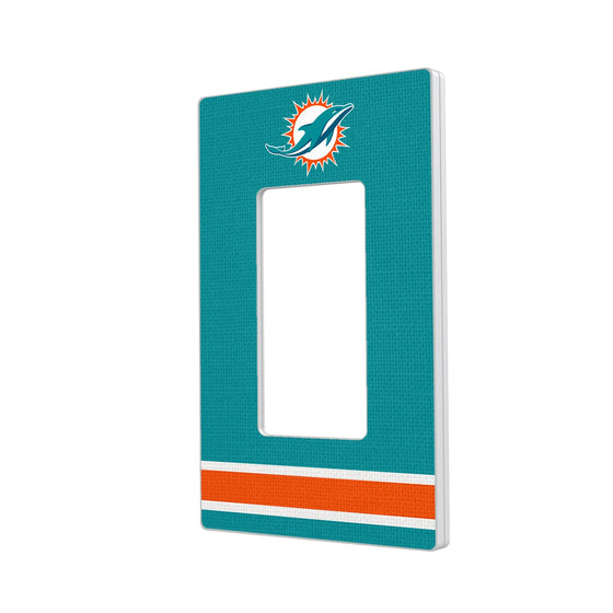 Miami Dolphins Stripe Hidden-Screw Light Switch Plate - 757 Sports Collectibles