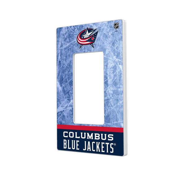 Columbus Blue Jackets Ice Wordmark Hidden-Screw Light Switch Plate-1