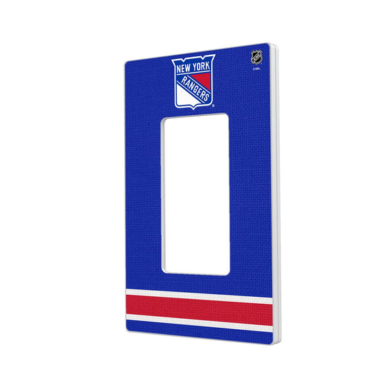 New York Rangers Stripe Hidden-Screw Light Switch Plate-1