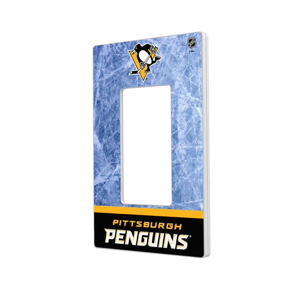 Pittsburgh Penguins Ice Wordmark Hidden-Screw Light Switch Plate-1