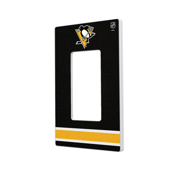 Pittsburgh Penguins Stripe Hidden-Screw Light Switch Plate-1