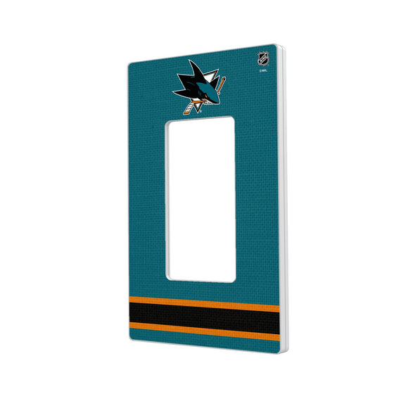 San Jose Sharks Stripe Hidden-Screw Light Switch Plate-1