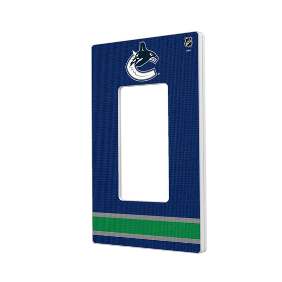 Vancouver Canucks Stripe Hidden-Screw Light Switch Plate-1