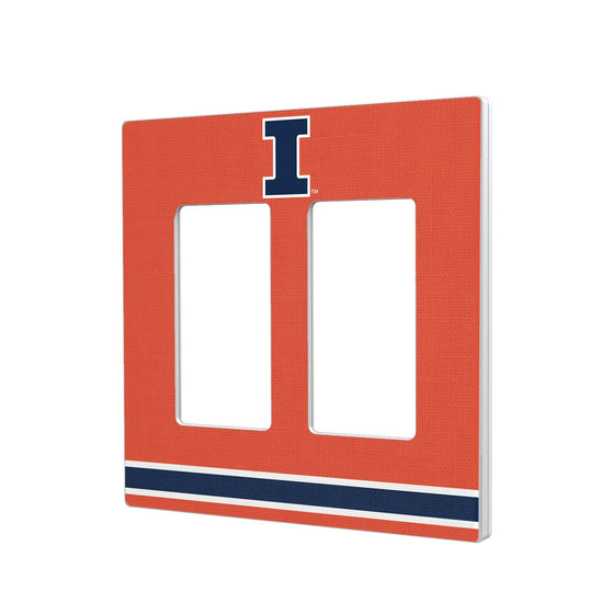 Illinois Fighting Illini Stripe Hidden-Screw Light Switch Plate-3