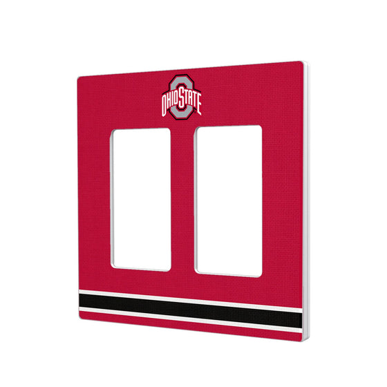 Ohio State Buckeyes Stripe Hidden-Screw Light Switch Plate-3