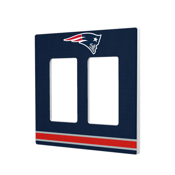 New England Patriots Stripe Hidden-Screw Light Switch Plate - 757 Sports Collectibles