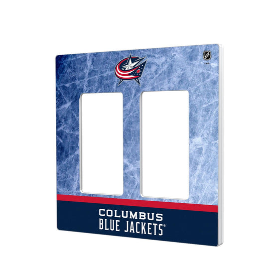 Columbus Blue Jackets Ice Wordmark Hidden-Screw Light Switch Plate-3