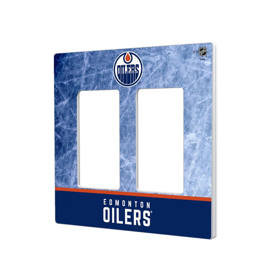 Edmonton Oilers Ice Wordmark Hidden-Screw Light Switch Plate-3