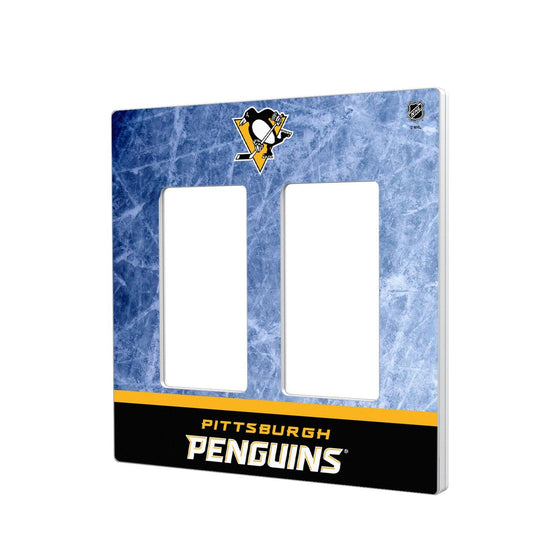 Pittsburgh Penguins Ice Wordmark Hidden-Screw Light Switch Plate-3