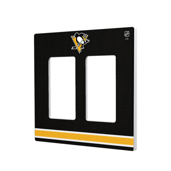 Pittsburgh Penguins Stripe Hidden-Screw Light Switch Plate-3