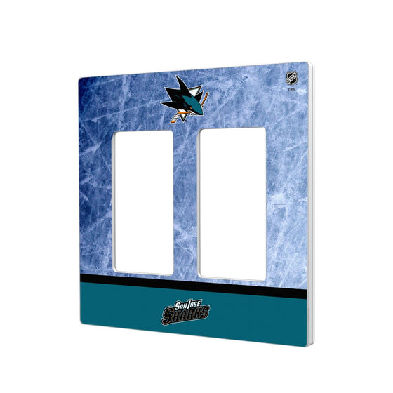 San Jose Sharks Ice Wordmark Hidden-Screw Light Switch Plate-3