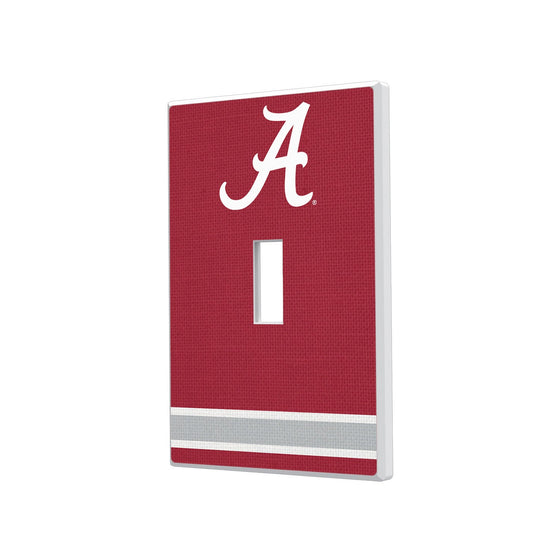 Alabama Crimson Tide Stripe Hidden-Screw Light Switch Plate-0