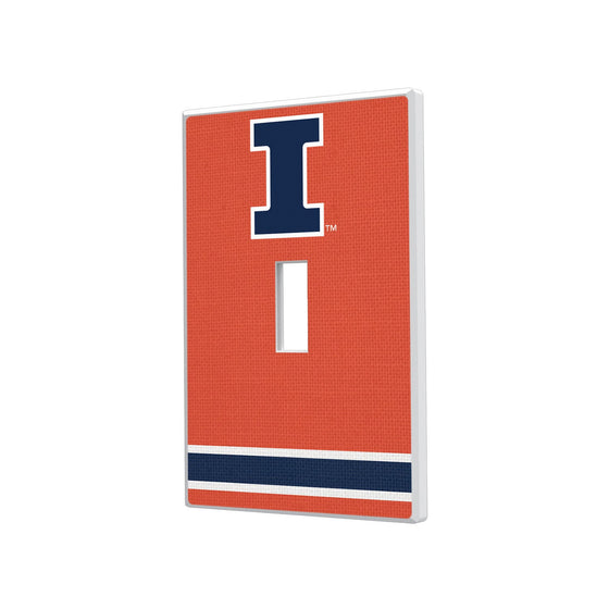 Illinois Fighting Illini Stripe Hidden-Screw Light Switch Plate-0