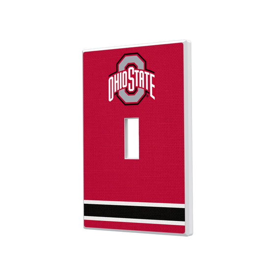 Ohio State Buckeyes Stripe Hidden-Screw Light Switch Plate-0