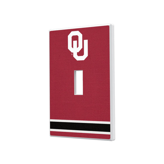 Oklahoma Sooners Stripe Hidden-Screw Light Switch Plate-0